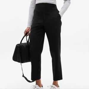 Athleta Black Endless High Rise Straight Stretchy Commuting Travel PantsSz 14-12